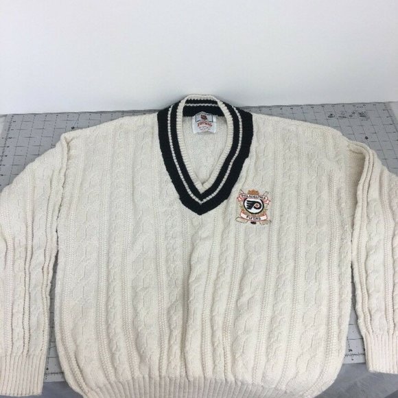 Nutmeg Philadelphia Flyers Cable Knit Sweater L - Picture 1 of 8